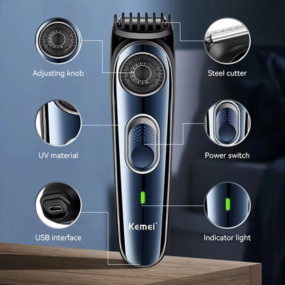 Kemei KM-1256 Electric Cordless Professional Hair Clipper