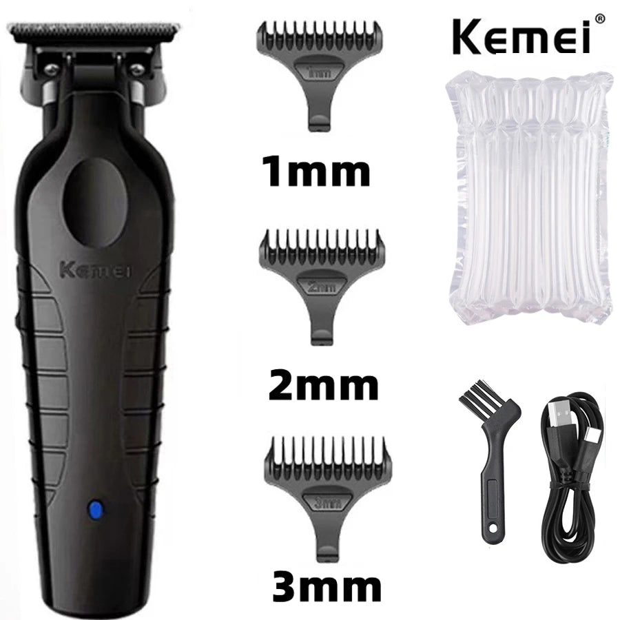 Kemei 2299 Barber Cordless Hair Trimmer 0mm Zero Gapped Carving Clipper