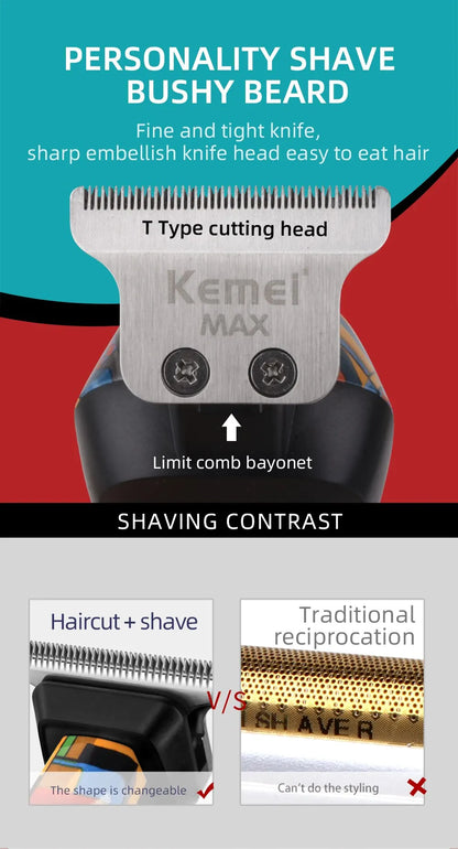 Kemei Digital Display Professional Barber Pusher For Men
