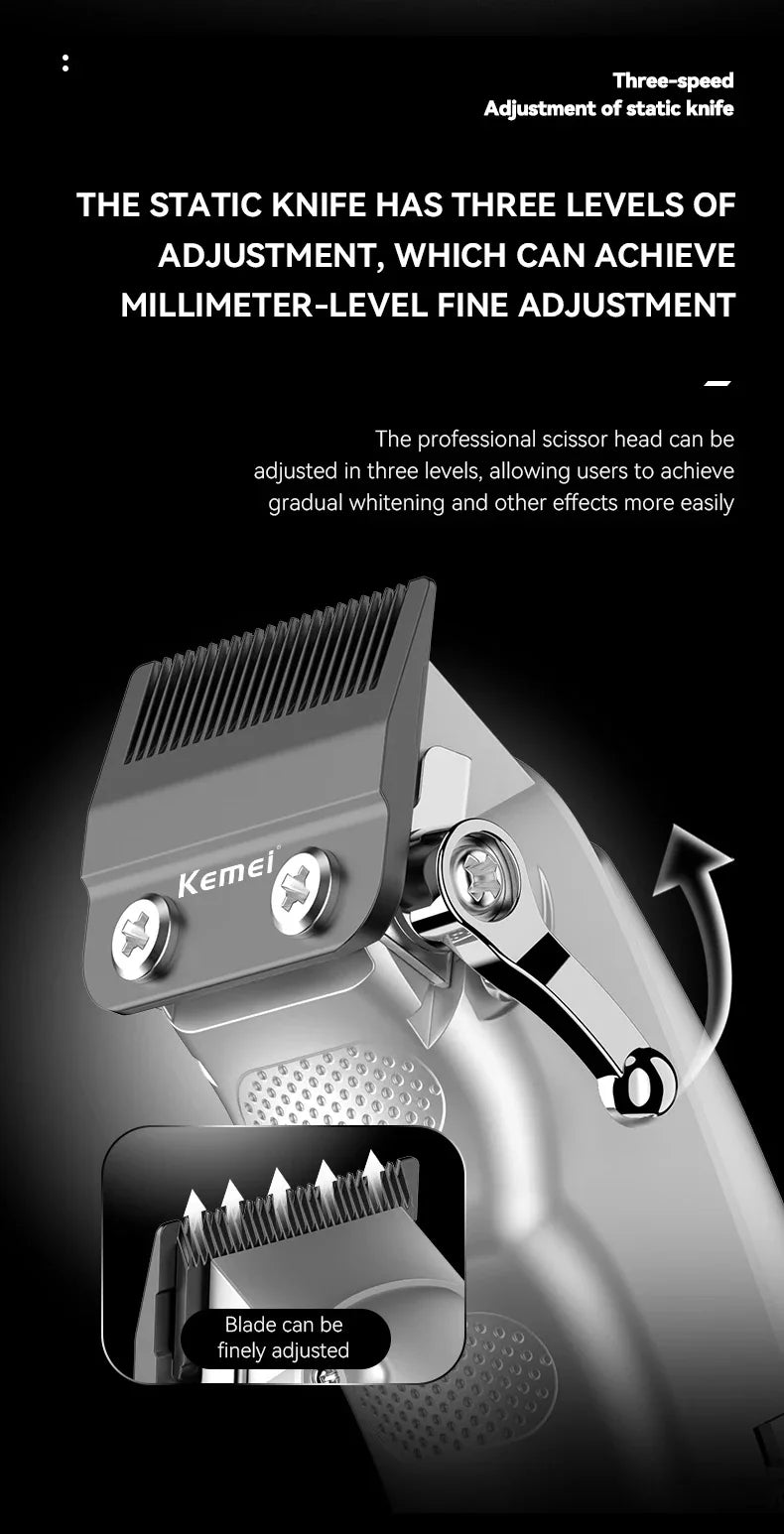 Kemei Professional Barber Hair Clippers and Trimmers Set