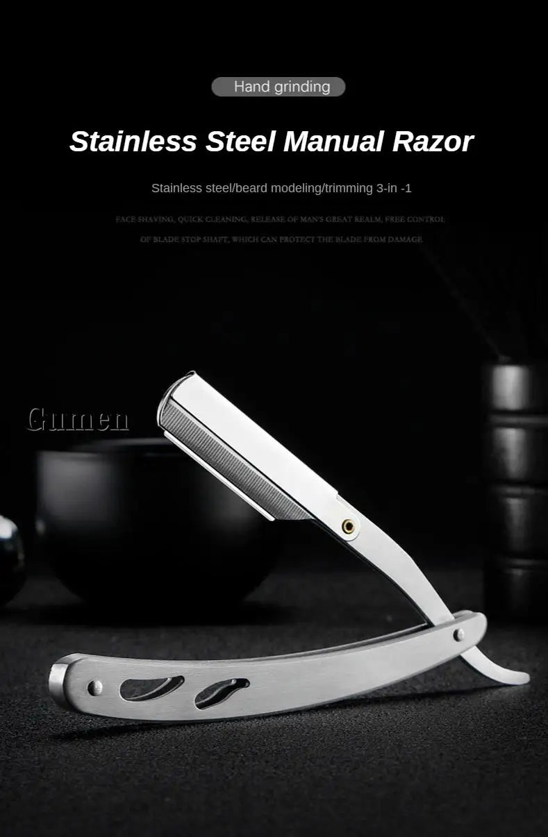 Men Straight Barber Edge Razors Pro Stainless Steel Folding Shaving G1220