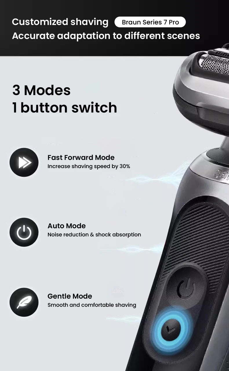 Braun 7 Series Pro Shaver 72-G1200s AUTO Mode Intelligent Shaving