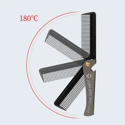New Foldable comb Folding Pocket Clip Hair Moustache Beard Comb