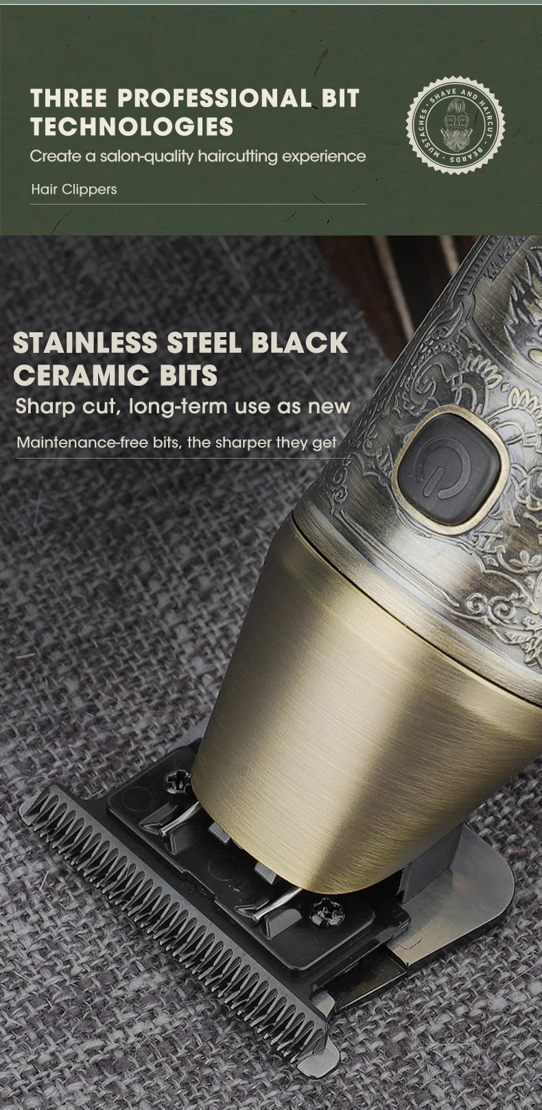 RESUXI XHJ-188 8500 RPM Professional Hair Clipper Electric Shaver