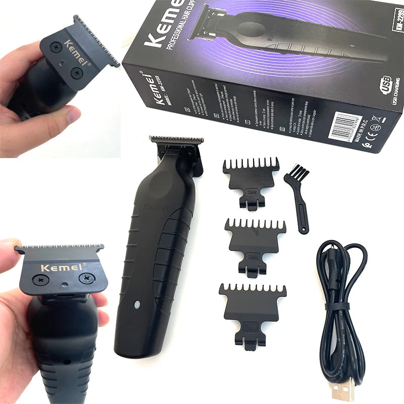 Kemei 2299 Barber Cordless Hair Trimmer 0mm Zero Gapped Carving Clipper