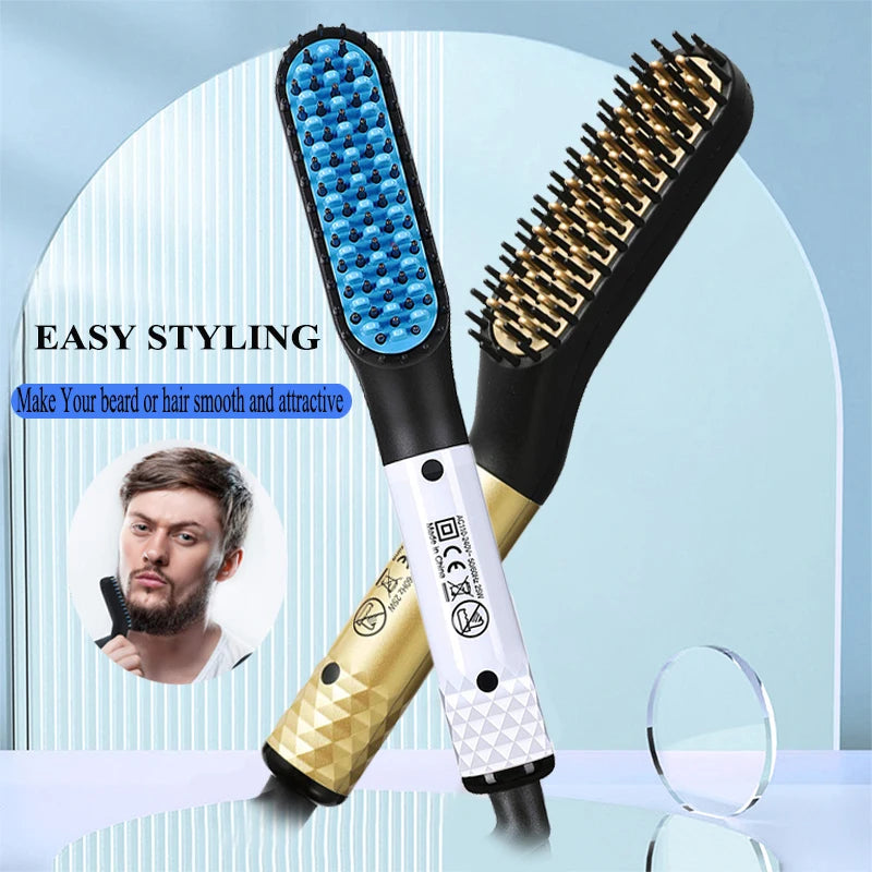 Multifunctional Quick Hair Beard Straightener Men's Hair