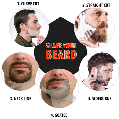 Man Beard Shaping Template Set Salon Beard Stencil Shaper