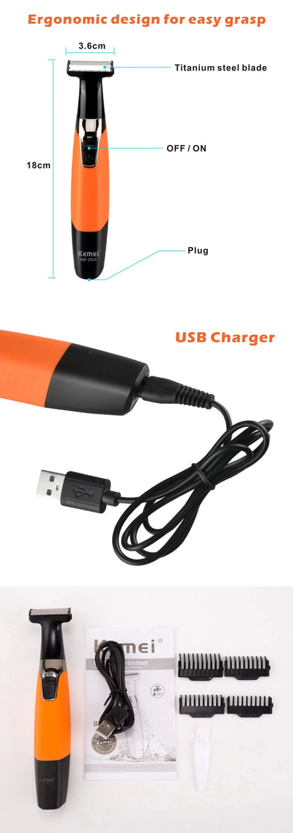 Kemei KM-1910 Waterproof Electric Shaver Eyebrow Trimmer