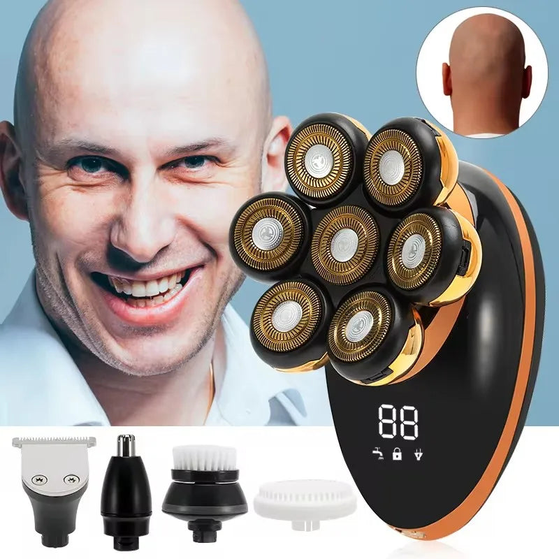 Men 7D Floating Men Electric Shaver Wet Dry Beard Hair Trimmer