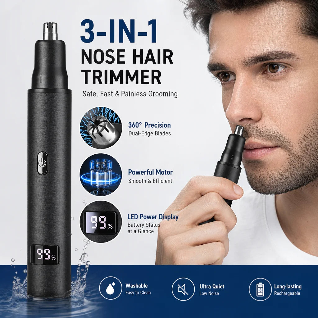 Electric Nose Hair Trimmer 3 In 1 Nose Ear Hair Trimmer