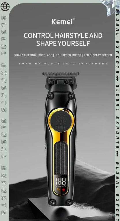 KEMEI KM--2351 USB Rechargeable Hair Clippers DLC Blade