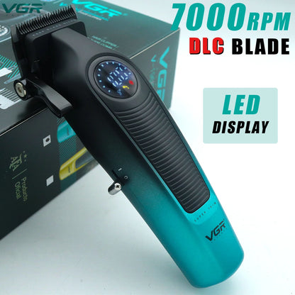 VGR 196 Professional Hair Clipper DLC Blade LED Display