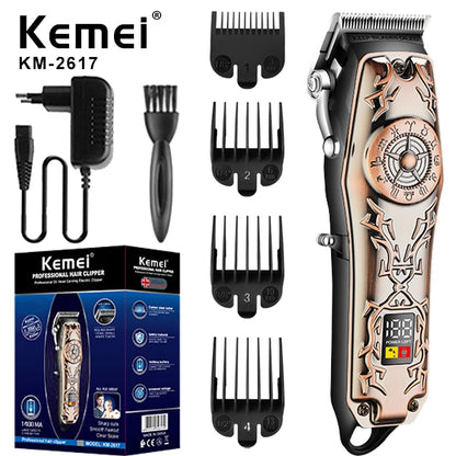Kemei Cordless Professional Hair Clipper Barber Trimmer  Kit KM-2617