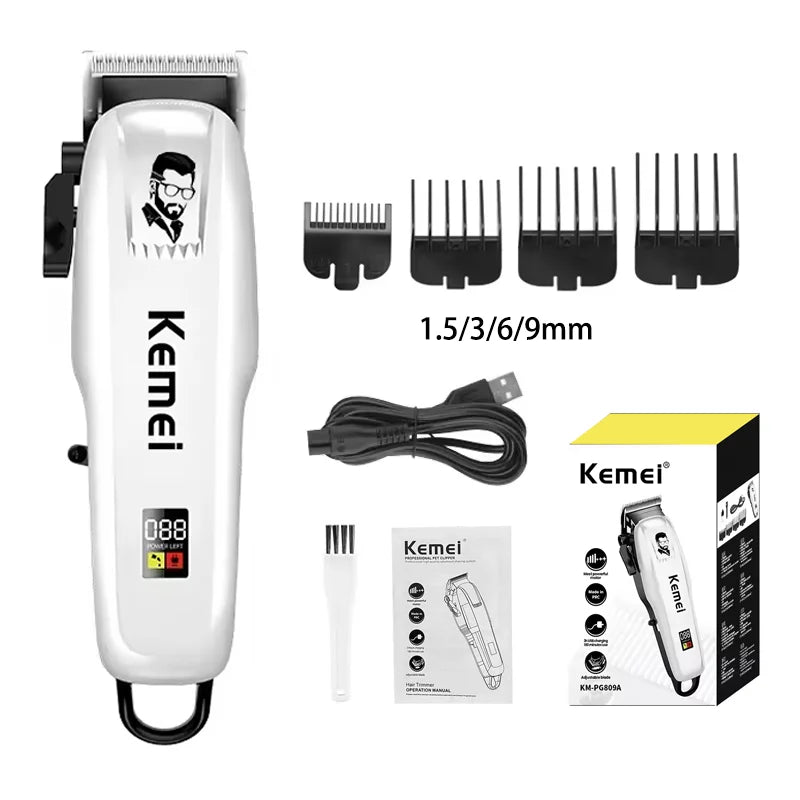 Kemei KM-PG809A KM-PG232 LCD USB Charging Hair Clipper
