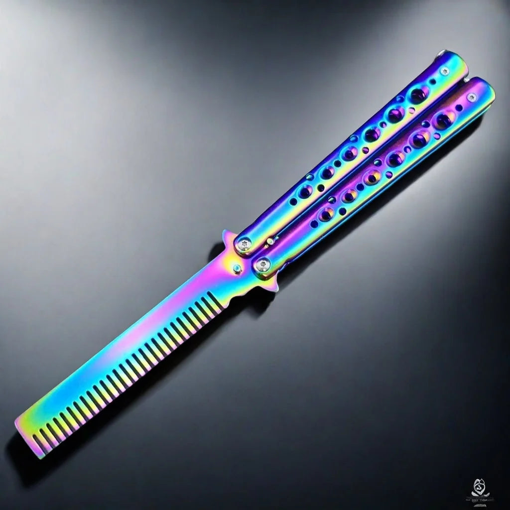 Titanium coating training set stainless steel butterfly comb