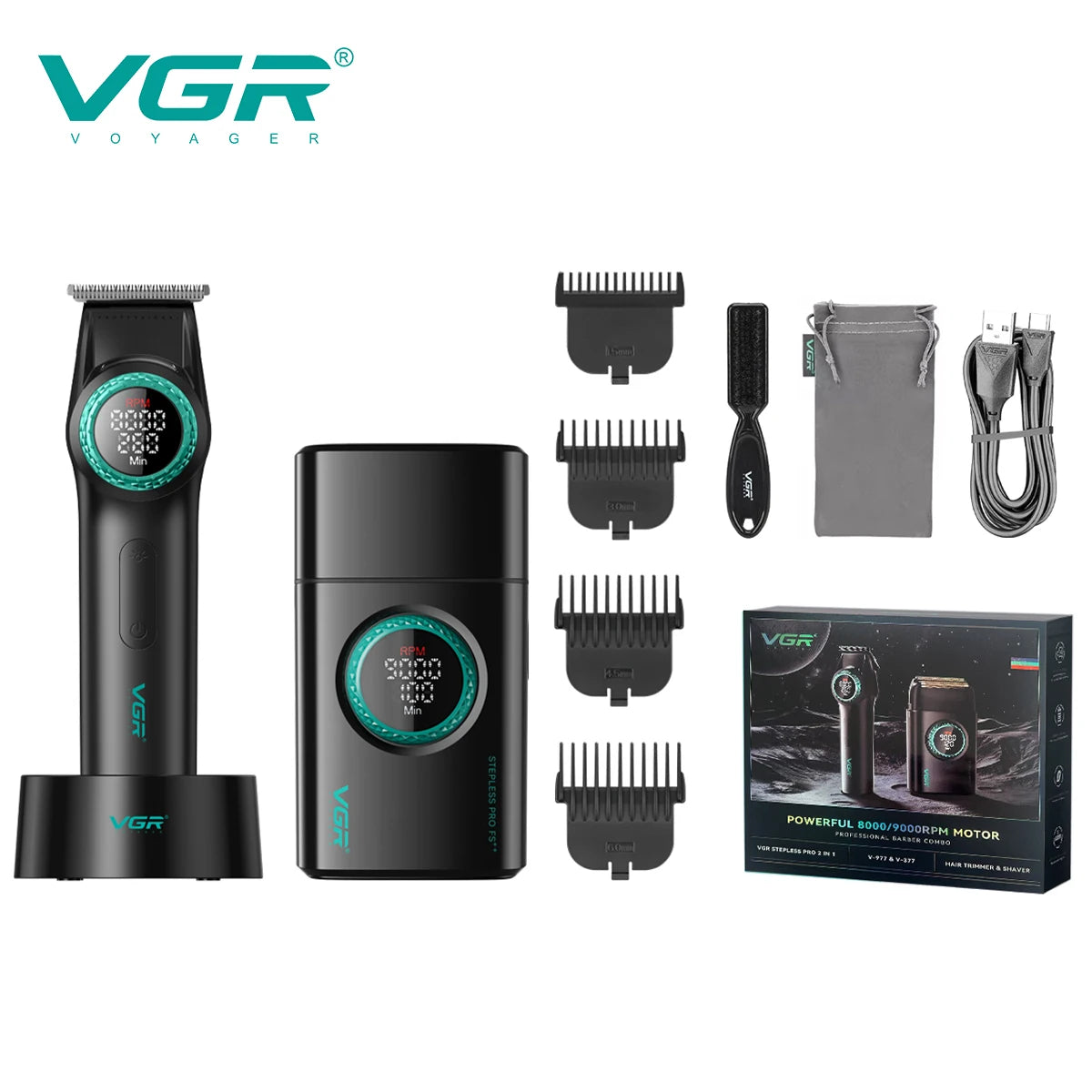 VGR 977 377 new hair trimming set high-end men's hair clipper