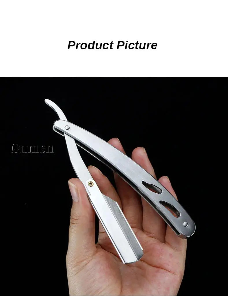 Men Straight Barber Edge Razors Pro Stainless Steel Folding Shaving G1220