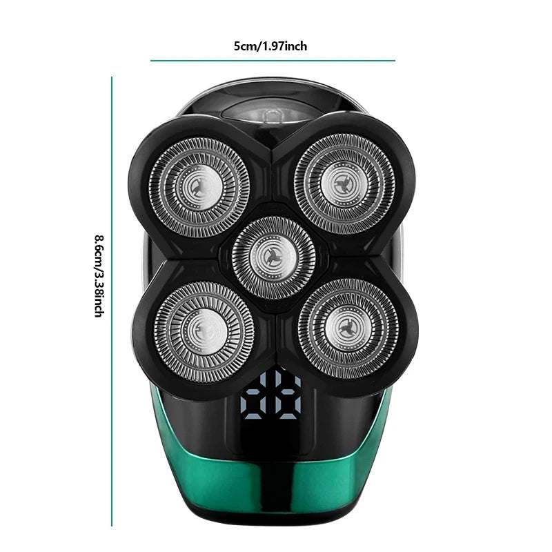 5 In 1 4D Men's Rechargeable Bald Head Electric Shaver