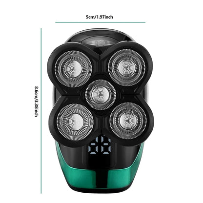 5 In 1 4D Men's Rechargeable Bald Head Electric Shaver