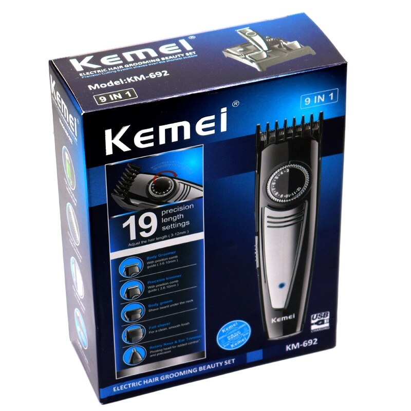 Original Kemei All In One Adjustable Hair Beard Trimmer For Men