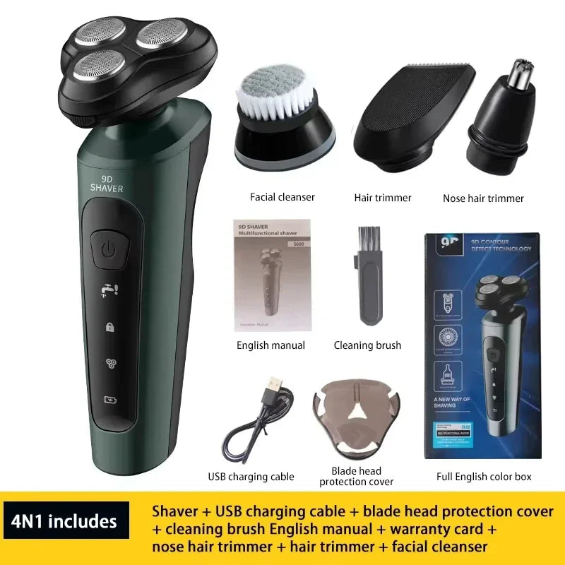 Lenovo Electric Shaver Multi Functional 9D Water Wash High Power