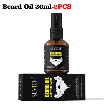 Men Beard Growth Kit Natural Beard Balm Wax and Oil