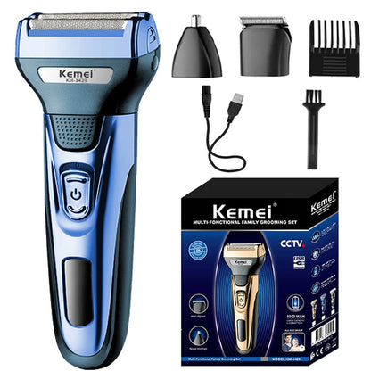 Kemei 3 In 1 Powerful Electric Shaver Facial Body Hair Trimmer KM-1429