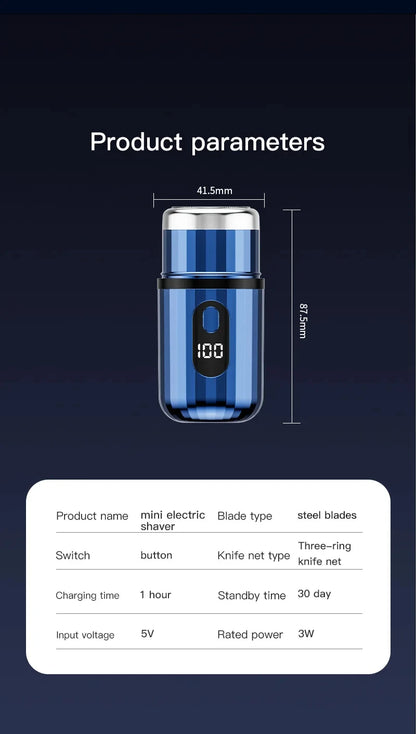 Mini Electric Shaver USB-C Rechargeable Shaver  Cordless Shaver