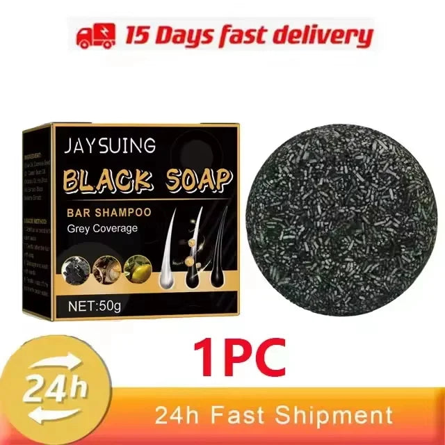 Magic White Hair to Black Shampoo Dye Soap Natural