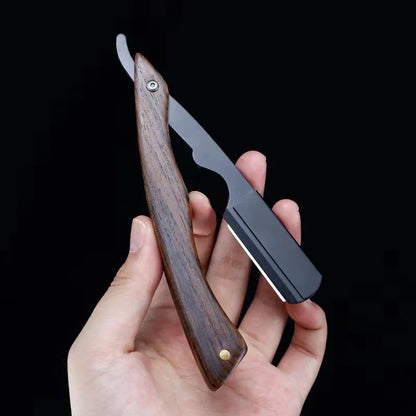 Stainless Steel Folding Shave Knife Handle Beard Straight Razor