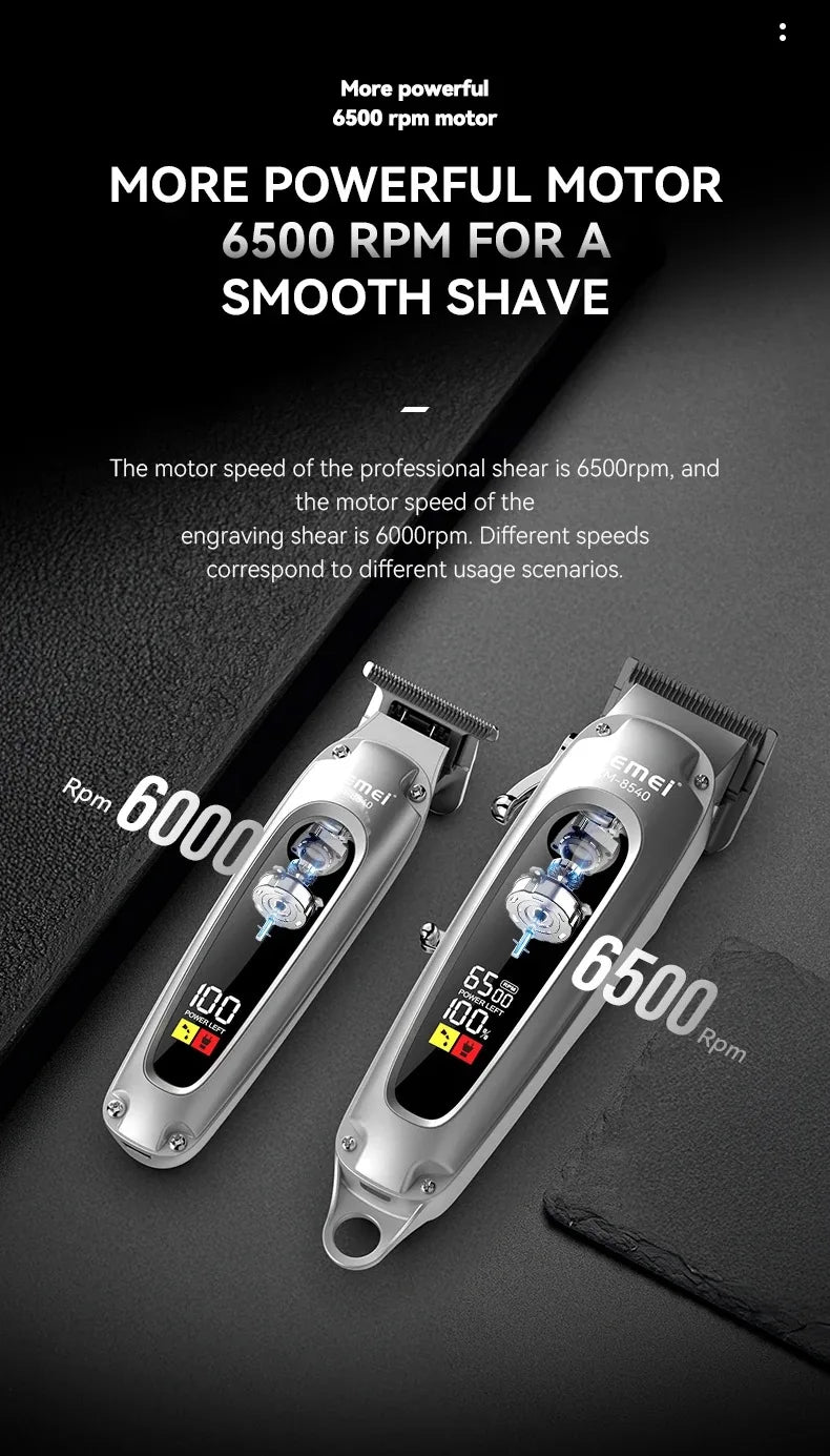 Kemei Professional Barber Hair Clippers and Trimmers Set