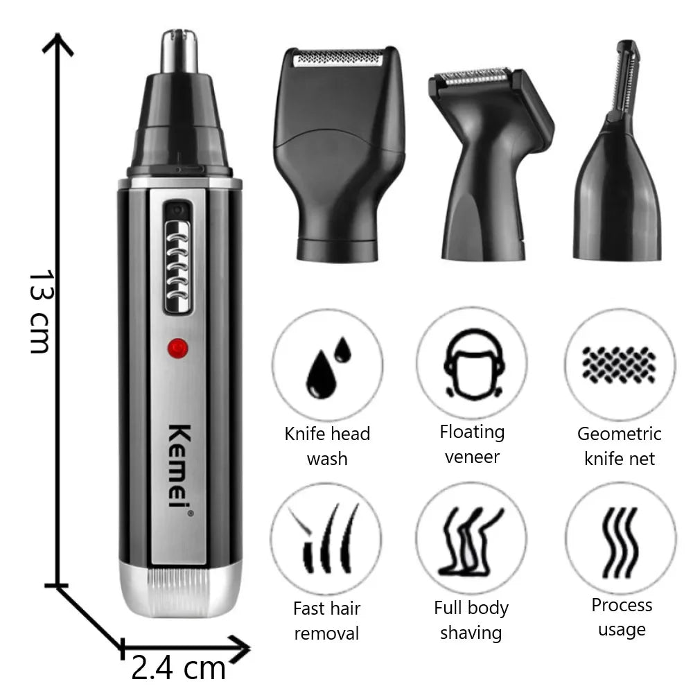 Kemei 4 in 1 trimmer for men Electric Nose and ear trimmer Set