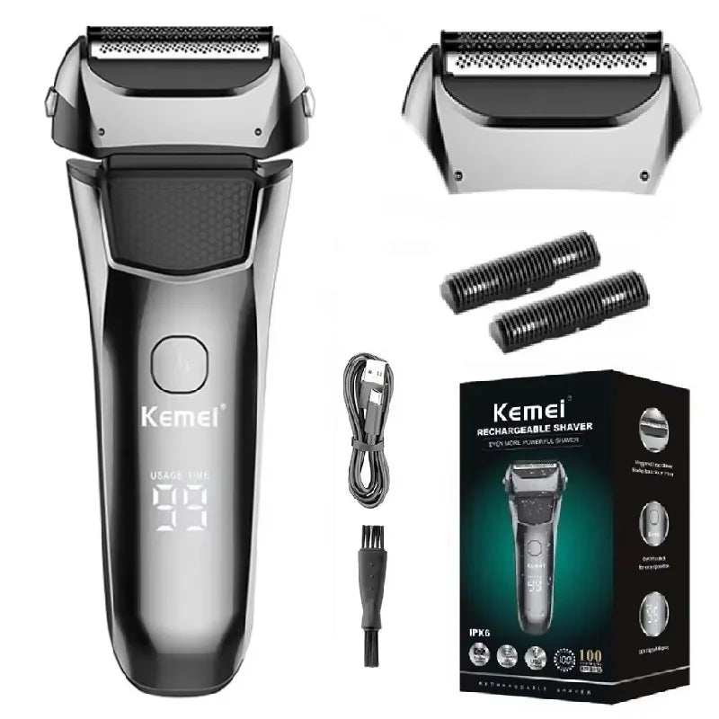 Kemei Men's Electric Shaver Facial Beard Wet & Dry Shaver