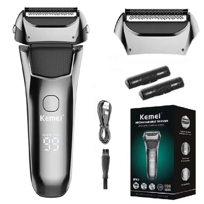 Kemei Men's Electric Shaver Facial Beard Wet & Dry Shaver