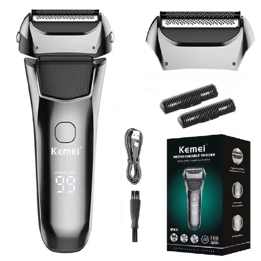 Kemei Men's Electric Shaver Facial Beard Wet & Dry Shaver