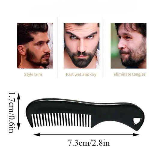 Barber Beard Comb with Clip Anti Static Plastic Mustache Comb