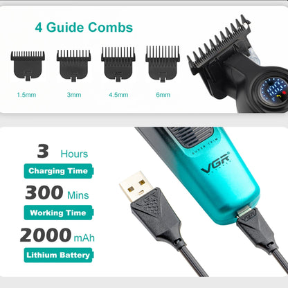 VGR Professional Barber Clippers Cordless Rechargeable V-996