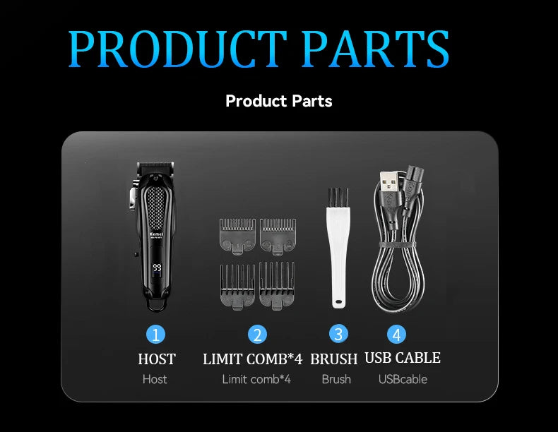 Kemei KM-PG1071 Professional Hair Clipper Kit Men's