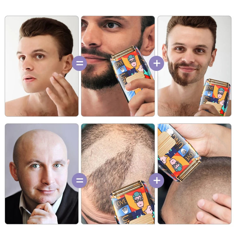 Kemei Professional Men Barber Hair Clipper Fashion Graffiti