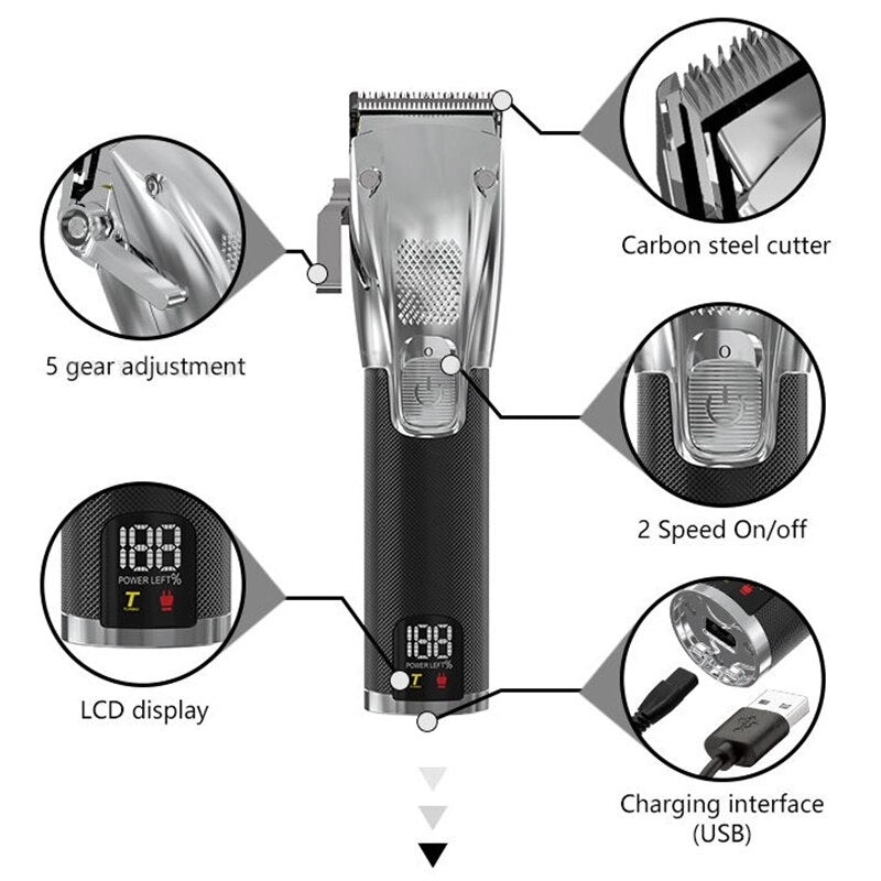 Original Kemei Adjustable Barber Electric Hair Clipper Men