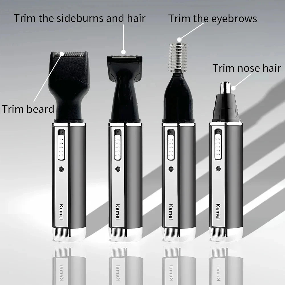 Kemei KM-6630 4 in 1 Nose Eyebrow Hair Beard Trimmer for Men