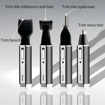 Kemei KM-6630 4 in 1 Nose Eyebrow Hair Beard Trimmer for Men