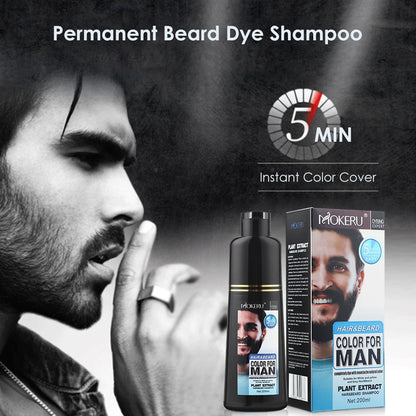Natural Permanent Beard Dye Shampoo Repair Beard Coloring