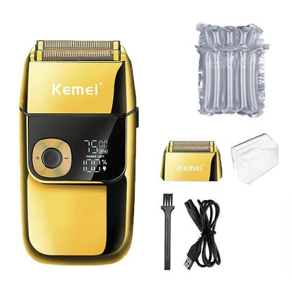 Kemei KM-2028 Men's Electric Metal Shaver LED Display Shavers