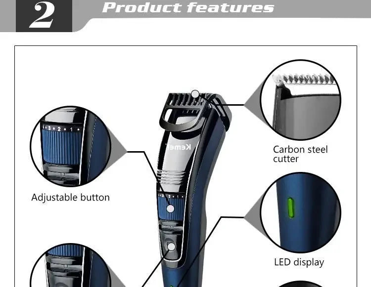 Kemei KM-632 Men Electric Shaver Professional Beard Trimmer