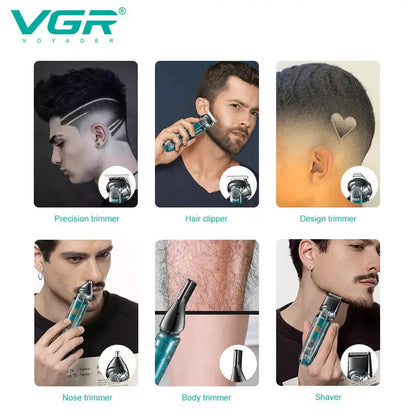 VGR 102 6-in-1 high-end men's hair clipper professional shaver