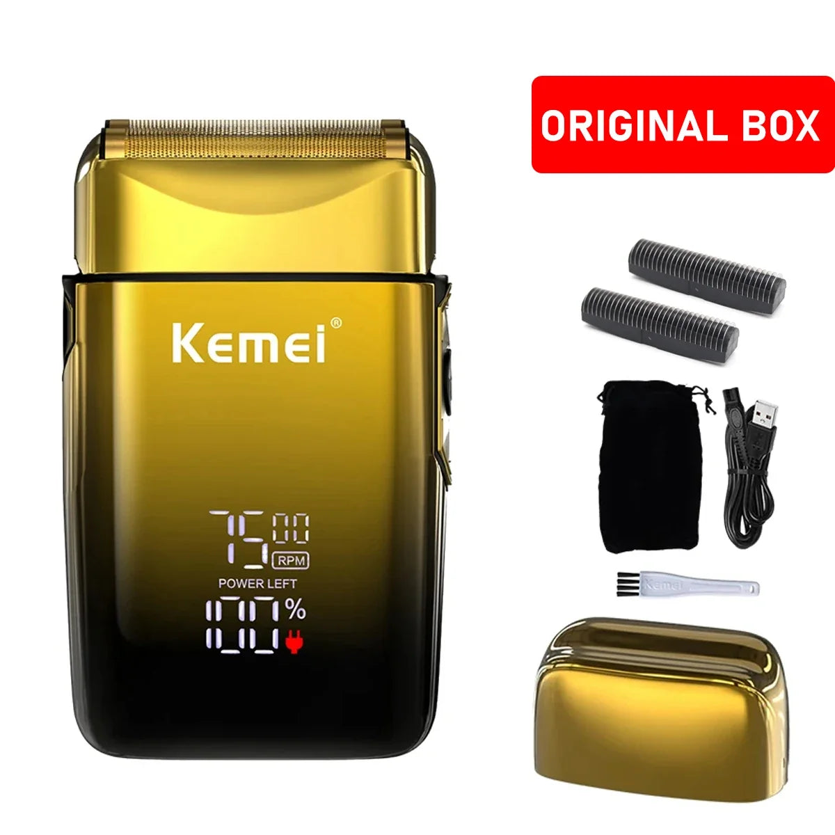 Kemei-KM-TX10 Men's Shaving Machine Dual Foil Blades