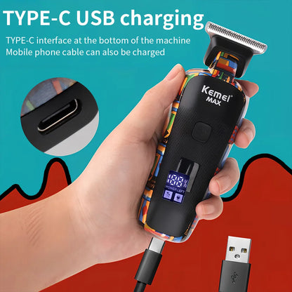 Kemei Graffiti Electric Hair Clipper Kit Men's Electric Shaver