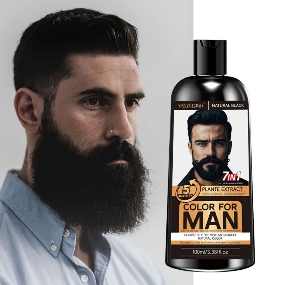 7-in-1 Men's Beard Dye Water Mild Plant Pigment Men's Beard