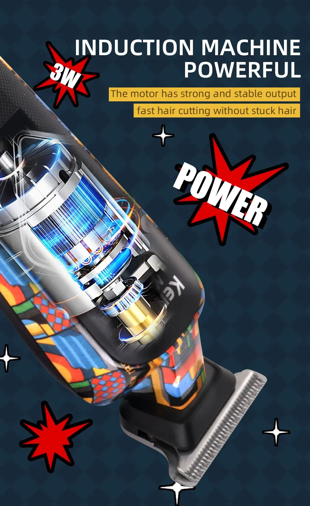 Kemei Digital Display Professional Barber Pusher For Men